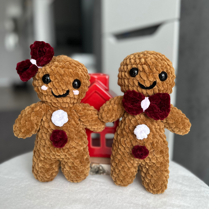 Gingerbread Couple Crochet Pattern Low-Sew in English | Gingerbread Man and Woman | Crochet Christmas |