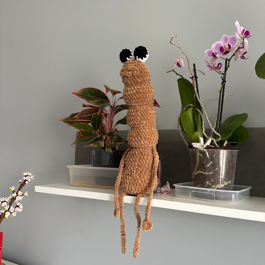 Marcus The Worm Crochet Plushie | Finished Product