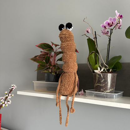 Marcus The Worm Crochet Plushie | Finished Product