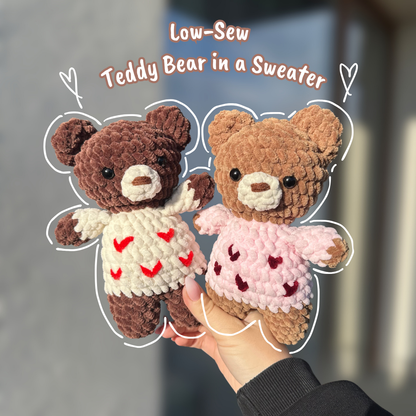 Low Sew Teddy Bear in a Sweater PDF Pattern