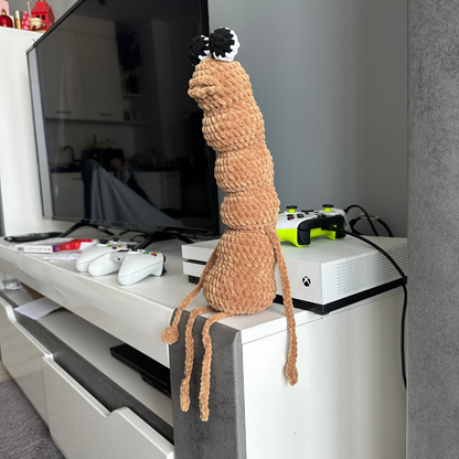 Marcus The Worm Crochet Plushie | Finished Product