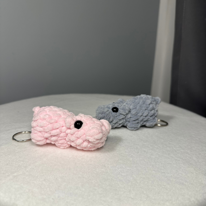 No Sew Hippo Keychain Crochet Pattern in English