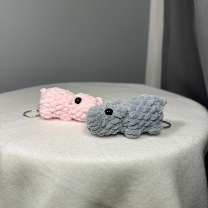 No Sew Hippo Keychain Crochet Pattern in English