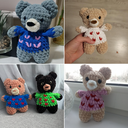 Low Sew Teddy Bear in a Sweater PDF Pattern
