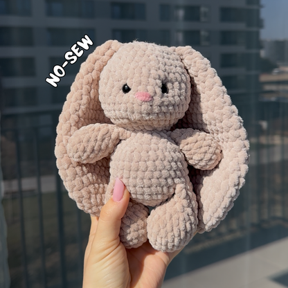 Now-Sew Bunny Crochet Pattern in English | Long Ears Bunny PDF Pattern