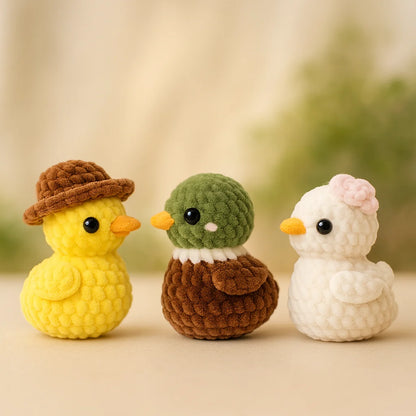 No Sew Duck 3 in 1 Crochet Pattern Ducks